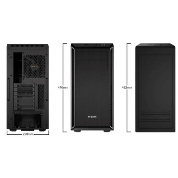 мълчи! Pure Base 600 Midi Tower черен сребрист