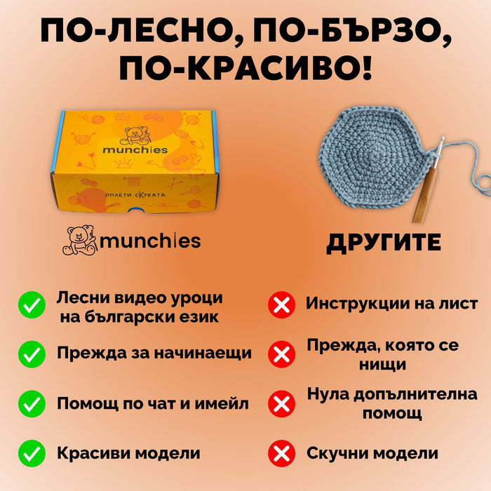 Комплект за плетене Munchies - Ригу Кукуригу