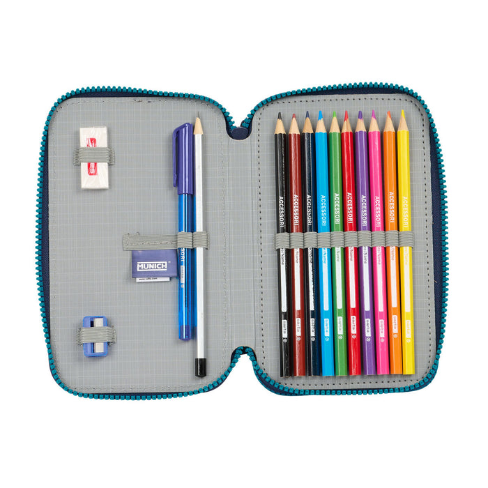 Двоен Несесер Munich Nautic Морско син 12.5 x 19.5 x 4 cm 28 Части