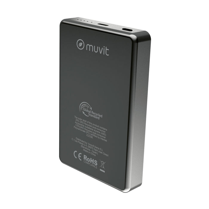 Преносима батерия Powerbank Muvit for Change Черен Алуминий 10000 mAh