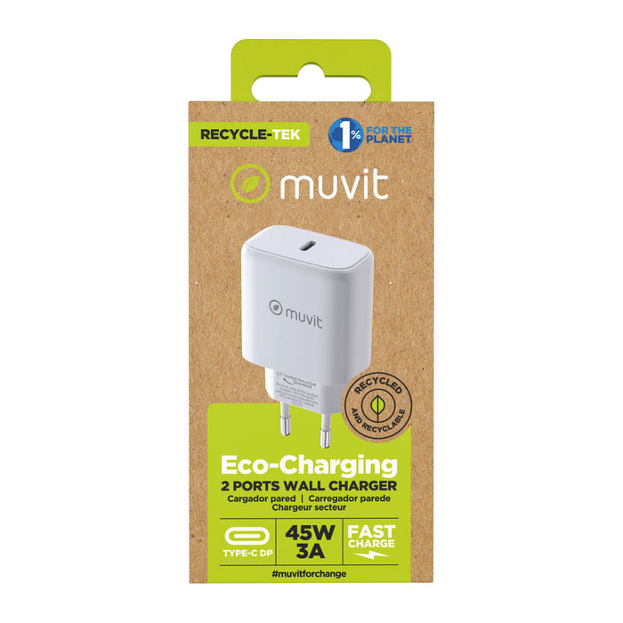 Зарядно за стена Muvit SN-TC650AD1E45A Бял 45 W