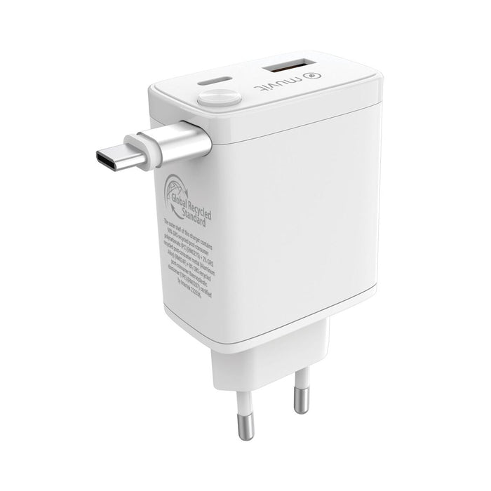 Зарядно за стена Muvit WCEU63-30-AC2 Бял 30 W