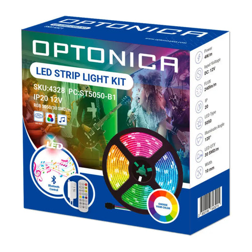 МУЗИКАЛНА LED ЛЕНТА КОМПЛЕКТ 12W 1200LM 30/5M IP20 RGB