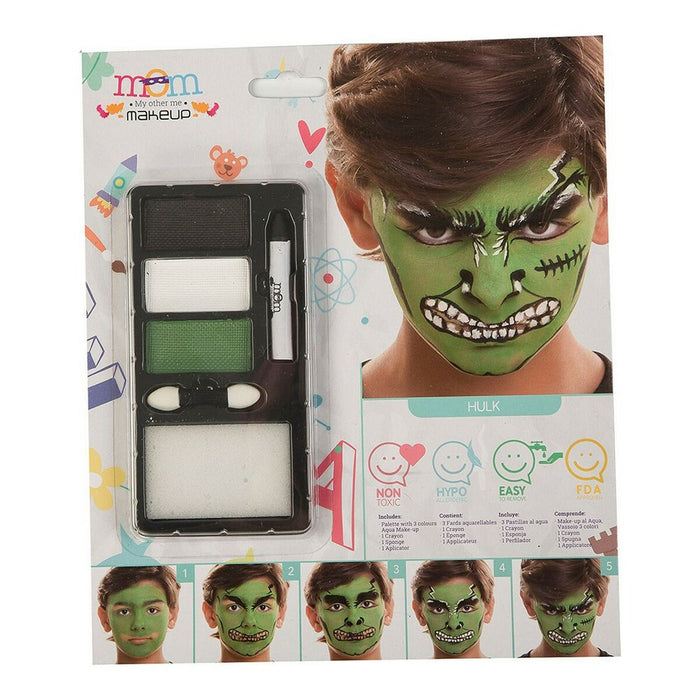 комплект за гримиране My Other Me Зелен Hulk (24 x 20 cm)