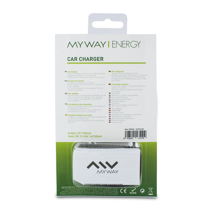 Зарядно за кола Myway Черен 10,5 W