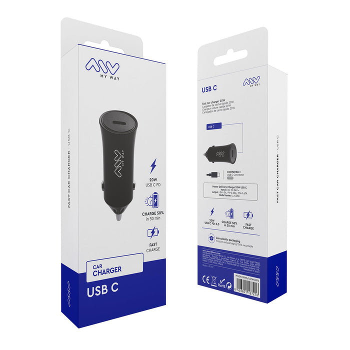 Зарядно за кола Myway Черен 20 W