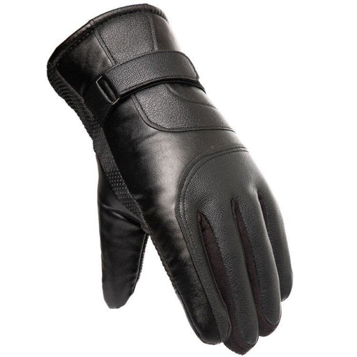 Мъжки кожени ръкавици за телефон HQWear черни