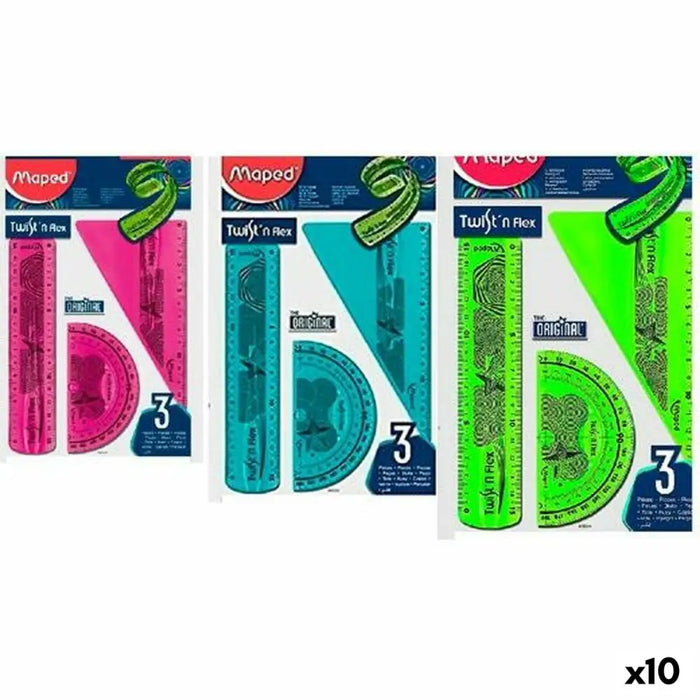 Набор от правила Maped Twist’n Flex Original 3 Части 10 броя