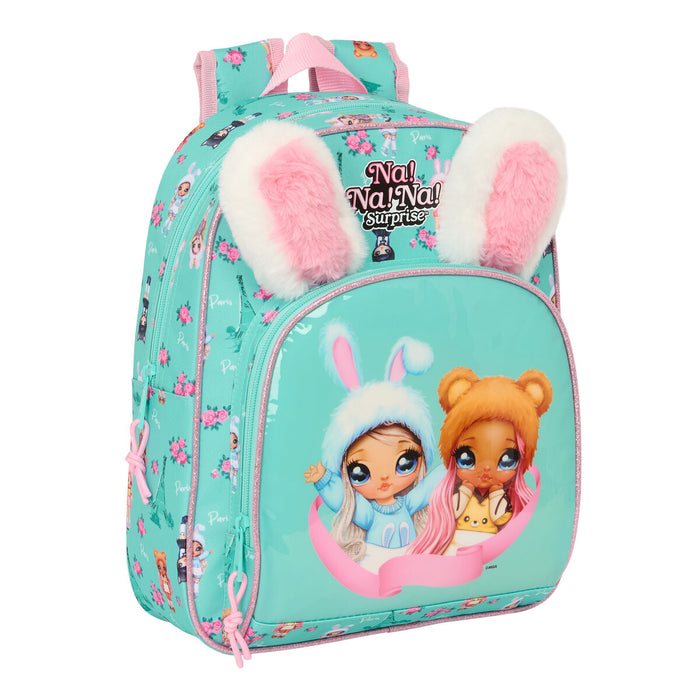 Училищна чанта Na!Na!Na! Surprise Bunny Розов цвят тюркоаз 28 x 34 x 10 cm