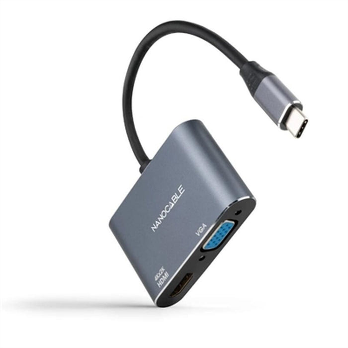 Адаптер за USB-C към VGA/HDMI NANOCABLE 10.16.4303 4K Ultra HD