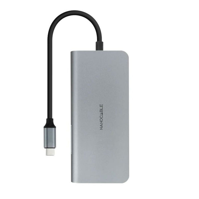 USB извод NANOCABLE Hub 8en1 Сив 18 cm