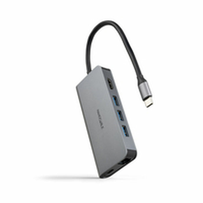 USB извод NANOCABLE Hub 8en1 Сив 18 cm