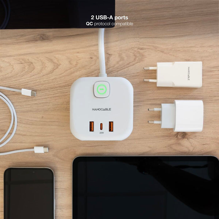 Олово NANOCABLE 10.37.0011 Бял (1,4 m)