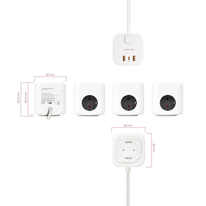 Олово NANOCABLE 10.37.0011 Бял (1,4 m)