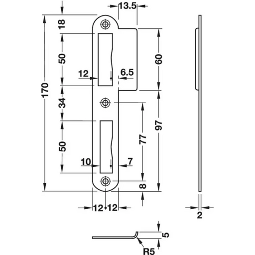 НАСРЕЩНИК ЗА БЕЗФАЛЦОВА ВРАТА ДЕСЕН