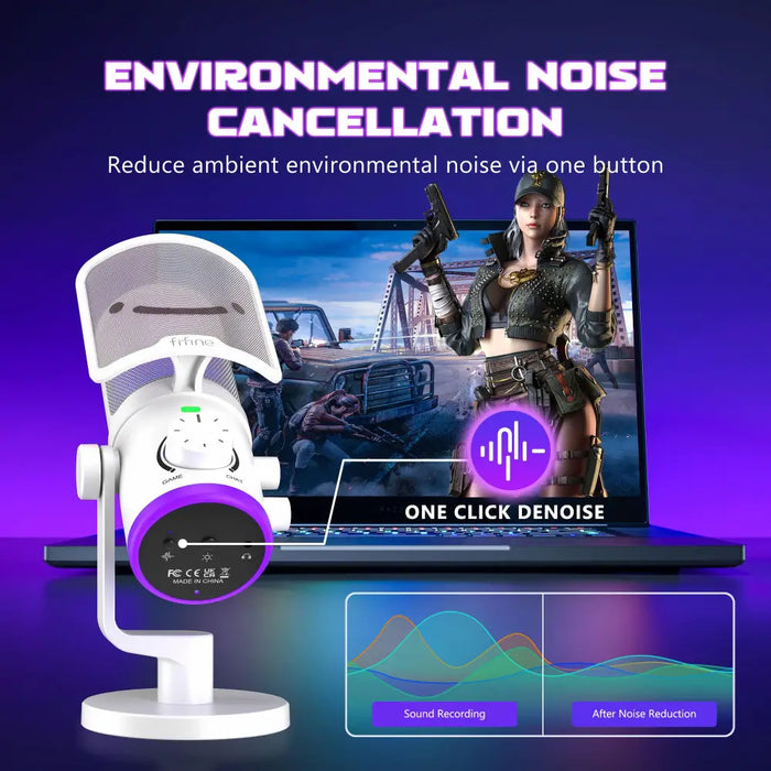 Настолен микрофон FIFINE AM6 RGB - White