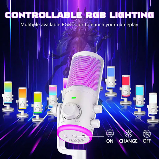 Настолен микрофон FIFINE AM6 RGB - White