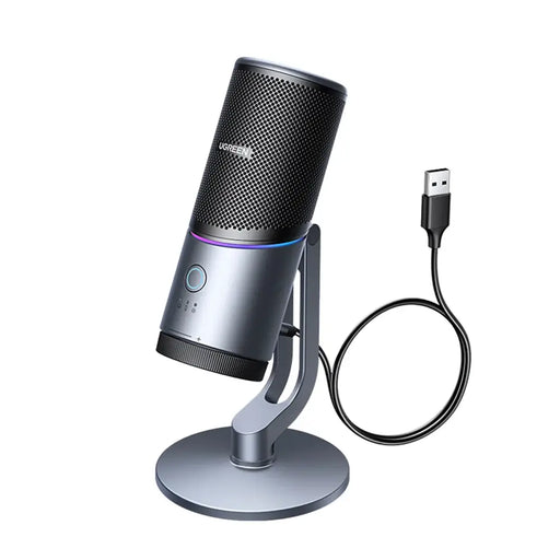 Настолен микрофон Ugreen CM769 с USB-A RGB LED - сребрист