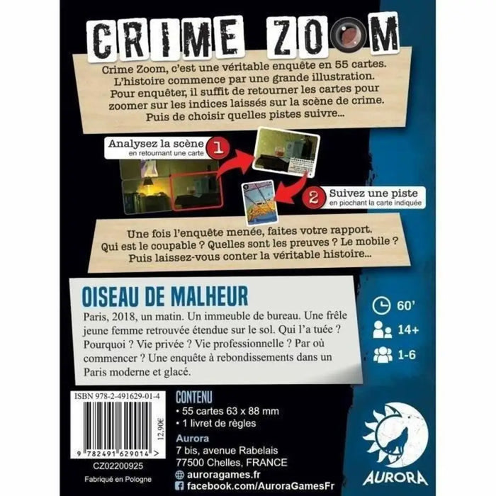Настолна игра Asmodee Crime Zoom: Oiseau de Malheur (FR)
