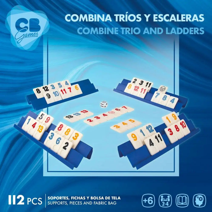 Настолна игра CB Games Rummi 24,5 x 3 x 6 cm (112 Части) (6