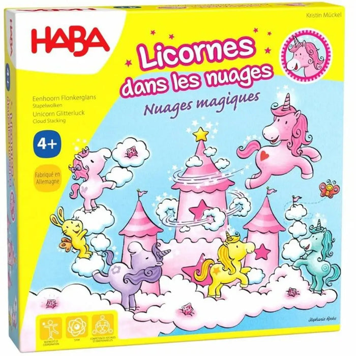 Настолна игра HABA Unicorn Glitterluck Cloud Stacking