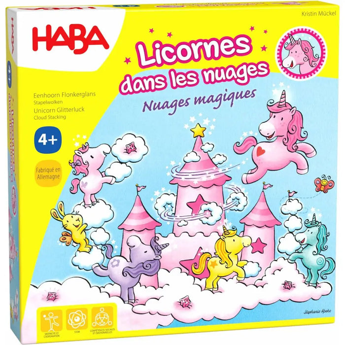 Настолна игра HABA Unicorn Glitterluck Cloud Stacking