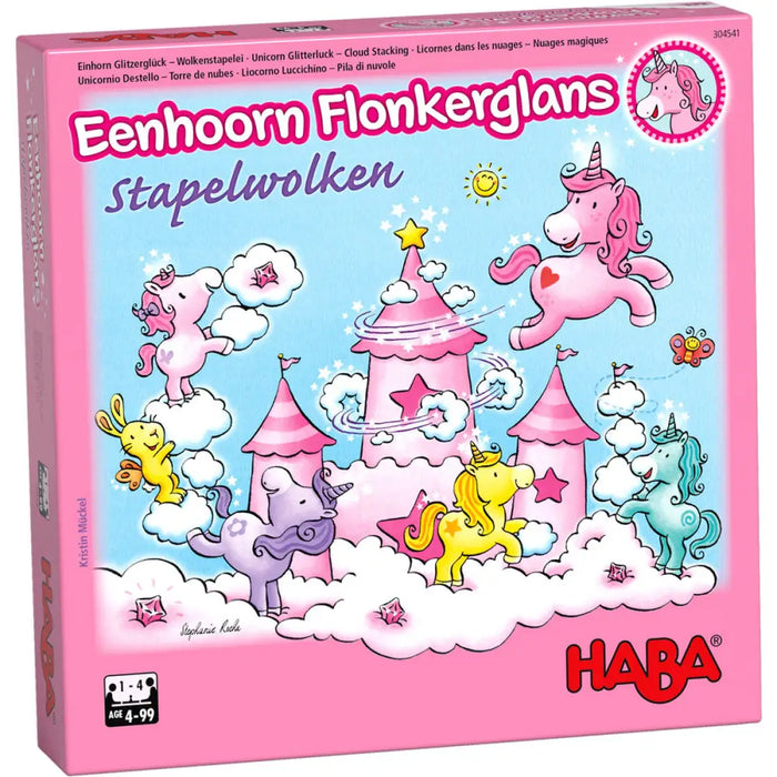 Настолна игра HABA Unicorn Glitterluck Cloud Stacking