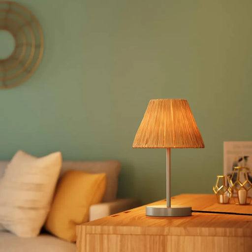 НАСТОЛНА ЛАМПА DECOR RAFFIA E27 КАФЯВО