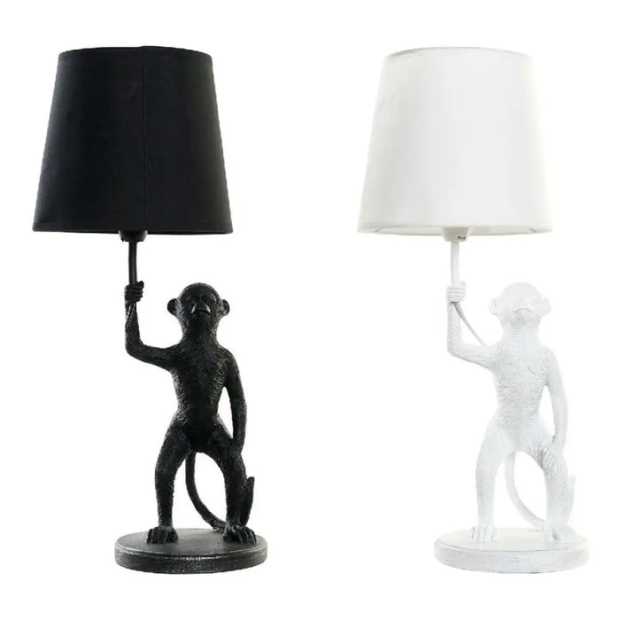 Настолна лампа DKD Home Decor Бял Черен полиестер Метал