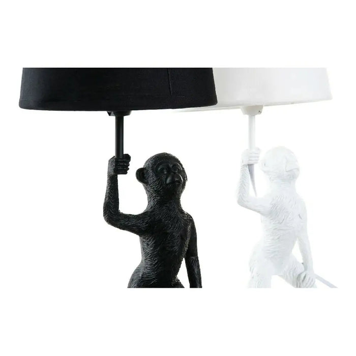 Настолна лампа DKD Home Decor Бял Черен полиестер Метал