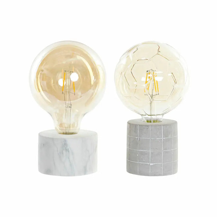 Настолна лампа DKD Home Decor Бял Сив Златен Цимент 12 x 12