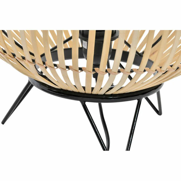 Настолна лампа DKD Home Decor Черен Метал Кафяв Бамбук (36
