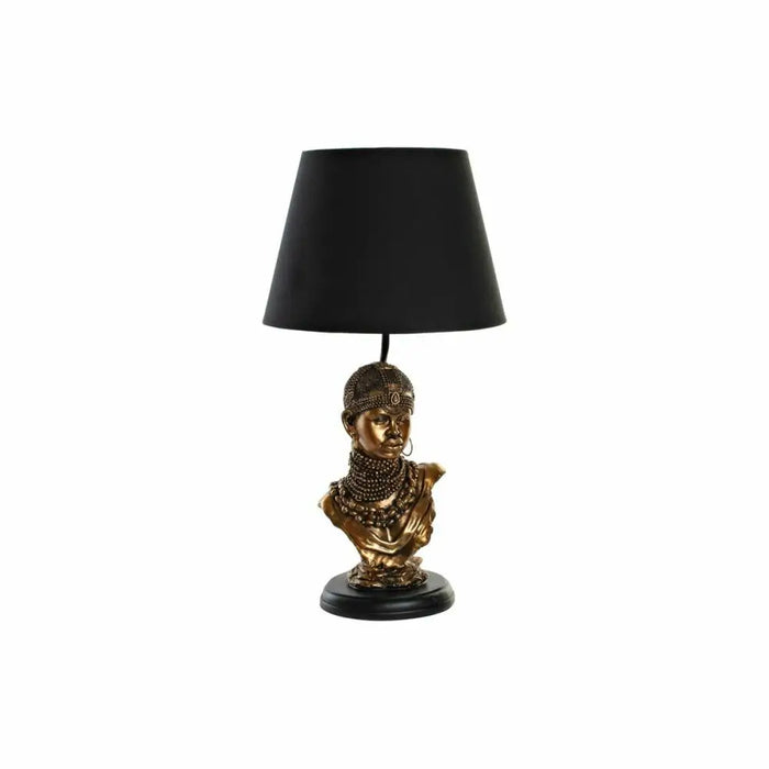 Настолна лампа DKD Home Decor Черен Златен полиестер Смола