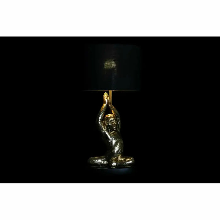 Настолна лампа DKD Home Decor Черен Златен полиестер Смола