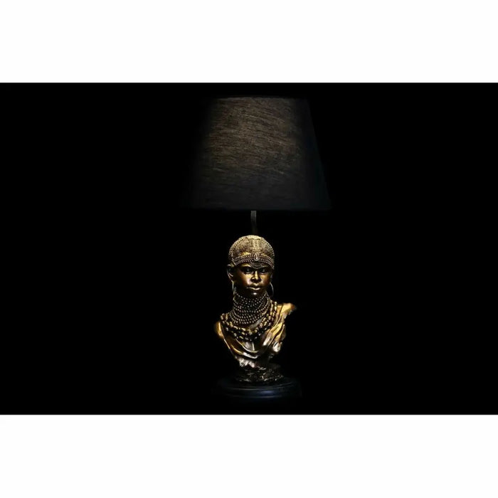 Настолна лампа DKD Home Decor Черен Златен полиестер Смола