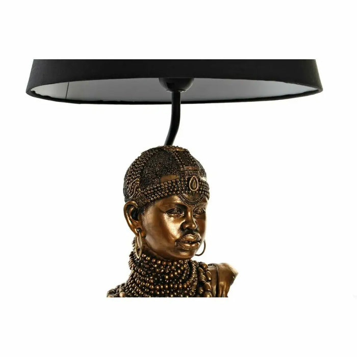 Настолна лампа DKD Home Decor Черен Златен полиестер Смола