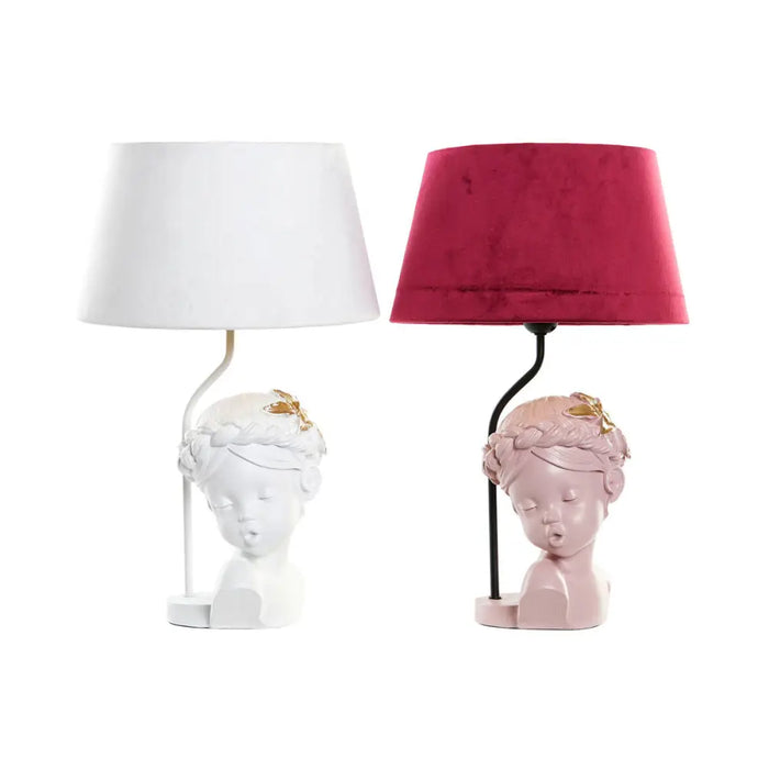 Настолна лампа DKD Home Decor Червен Смола Светло розово