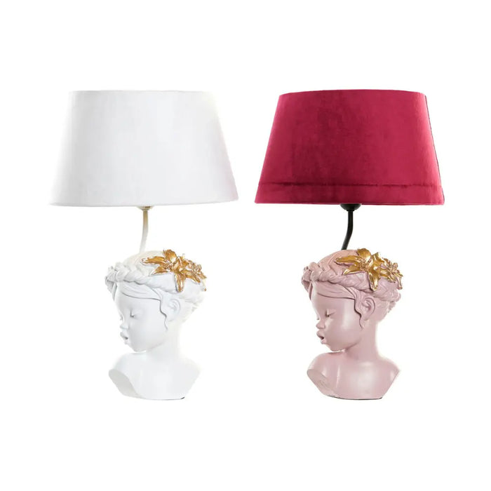 Настолна лампа DKD Home Decor Червен Смола Светло розово