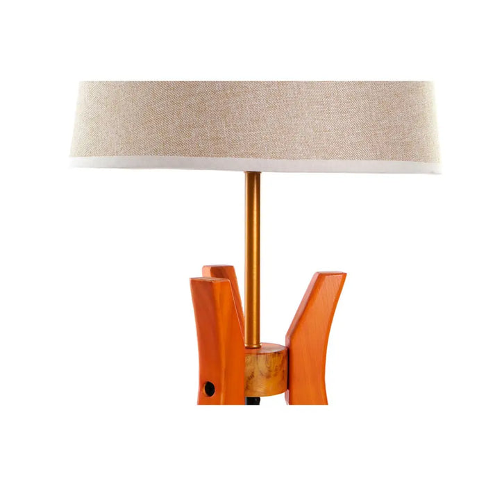 Настолна лампа DKD Home Decor Кафяв Бежов полиестер Дървен