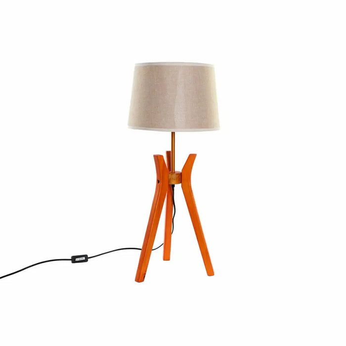 Настолна лампа DKD Home Decor Кафяв Бежов полиестер Дървен