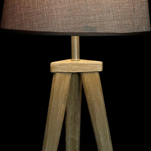Настолна лампа DKD Home Decor Лист Сив Кафяв лен 250 V 60 W