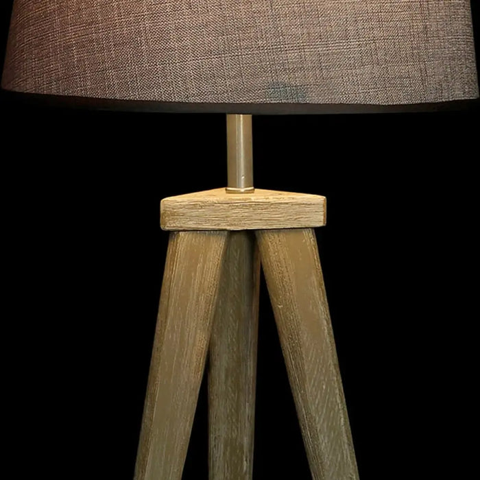 Настолна лампа DKD Home Decor Лист Сив Кафяв лен 250 V 60 W