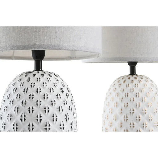 Настолна лампа DKD Home Decor Мед Бял Каменинов 220 V 40 W