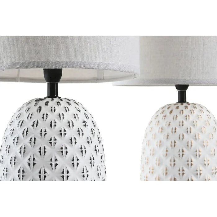 Настолна лампа DKD Home Decor Мед Бял Каменинов 220 V 40 W