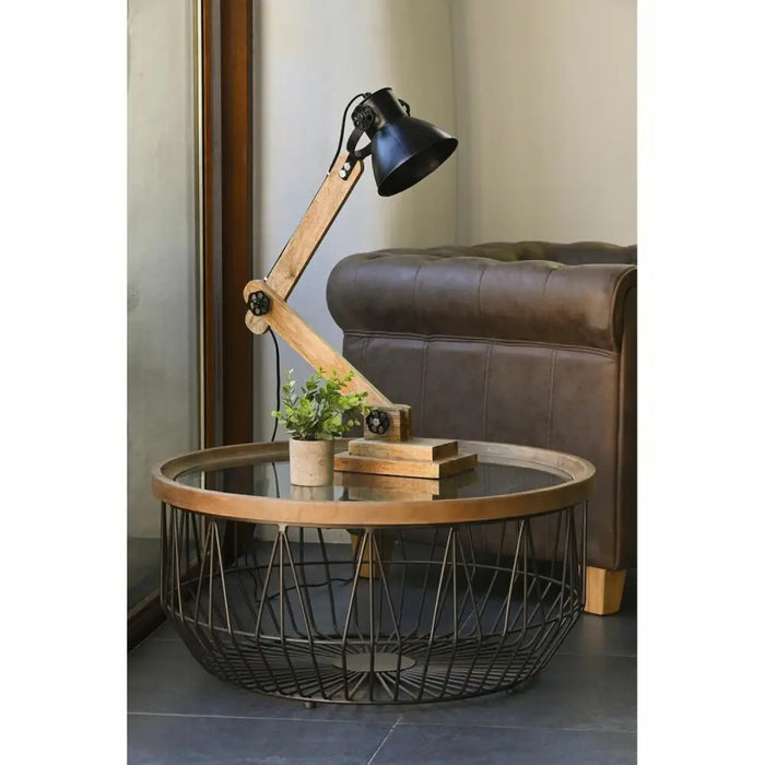 Настолна лампа DKD Home Decor Метал Дърво манго 50 W 220 V