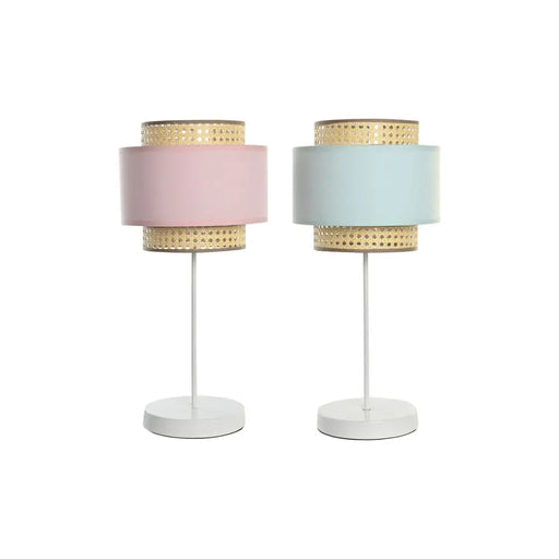 Настолна лампа DKD Home Decor Метал Зелен Светло розово 220