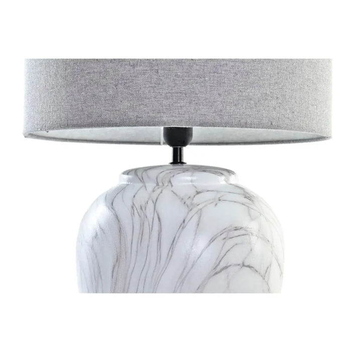 Настолна лампа DKD Home Decor Пластно Керамика Сив Бял (38