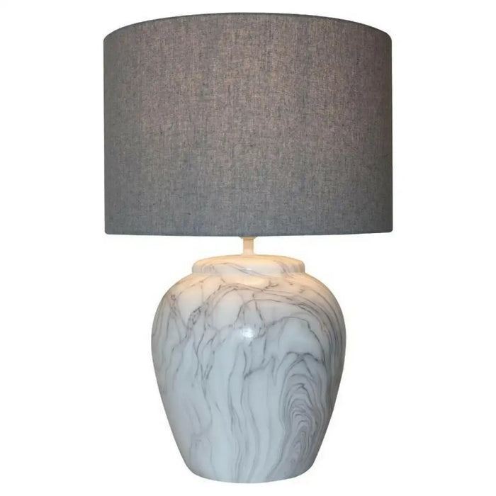 Настолна лампа DKD Home Decor Пластно Керамика Сив Бял (38
