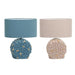 Настолна лампа DKD Home Decor Син Златен Кафяв Плат