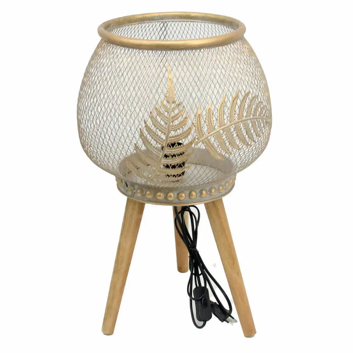 Настолна лампа DKD Home Decor Златен Метал Дървен (33 x 33